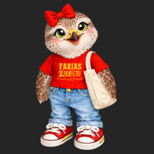 Farias Elementary Falcon Mascot 02-600 - Youth Cooling Performance Short Sleeve Tee Design