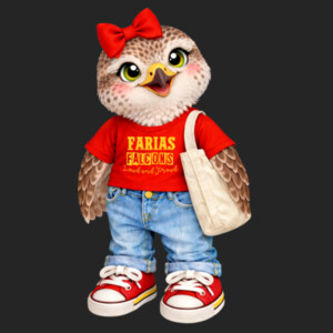 Farias Elementary Falcon Mascot 02-600 - Adult Cooling Performance Short Sleeve Tee Design