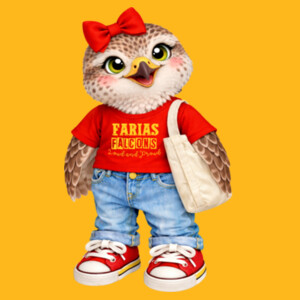 Farias Elementary Falcon Mascot 02-600 - Youth Heavy Cotton 100% Cotton T Shirt Design