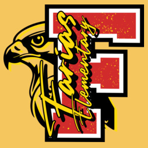 Farias Elementary Falcon Initial 02-602 - Youth Heavy Cotton 100% Cotton T Shirt Design