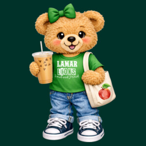 Lamar Lions Bear Mascot 04-205 - Youth Cooling Performance Short Sleeve Tee Design