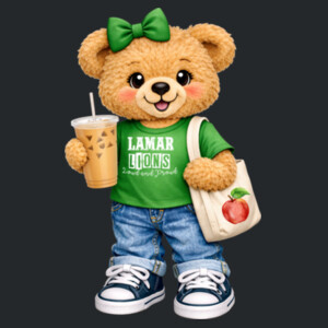 Lamar Lions Bear Mascot 04-205 - Youth Heavy Cotton 100% Cotton T Shirt Design