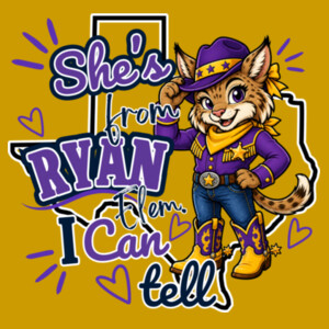 She's From Ryan 03-601 - Adult Cooling Performance Long Sleeve Tee Design