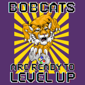 Level Up Bobcats 03-605 - Youth Heavy Cotton 100% Cotton T Shirt Design