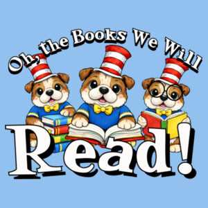 Oh, The Books We Will Read Bulldogs 20-001 - Youth Cooling Performance Short Sleeve Tee Design