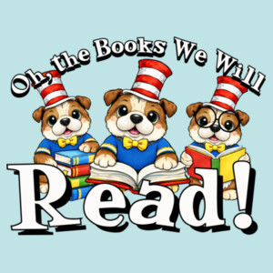 Oh, The Books We Will Read Bulldogs 20-001 - Adult Cooling Performance Short Sleeve Tee Design