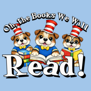 Oh, The Books We Will Read Bulldogs 20-001 - Heavy Blend Crewneck Sweatshirt Design