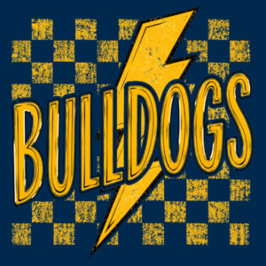Bulldogs Checkered Yellow 20-010 - Adult Cooling Performance Long Sleeve Tee Design