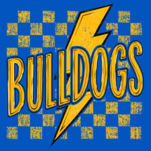 Bulldogs Checkered Yellow 20-010 - Adult Cooling Performance Short Sleeve Tee Design
