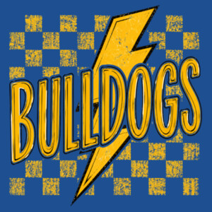 Bulldogs Checkered Yellow 20-010 - Adult Softstyle ® T Shirt Design