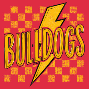 Bulldogs Checkered Yellow 20-010 - Heavy Blend Crewneck Sweatshirt Design