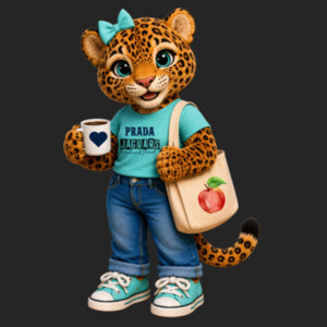 Prada Elementary Jaguar Mascot 06A-707 - Adult Cooling Performance Short Sleeve Tee Design