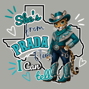 She's From Prada Elementary 06A-708 - Youth Heavy Cotton 100% Cotton T Shirt Design