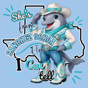 She's from Sanchez Ochoa I Can Tell – 03-502 - Heavy Blend Crewneck Sweatshirt Design