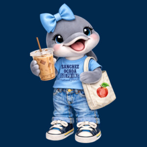Sanchez Ochoa Dolphin Mascot 03-504 - Youth Cooling Performance Short Sleeve Tee Design