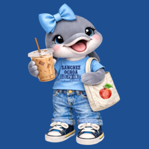 Sanchez Ochoa Dolphin Mascot 03-504 - Youth Heavy Cotton 100% Cotton T Shirt Design