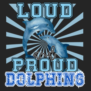 Loud and Proud Dolphins 20A-200 - Youth Cooling Performance Short Sleeve Tee Design