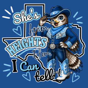 She's from Heights Elem. I Can Tell 02-702 - Youth Heavy Cotton 100% Cotton T Shirt Design