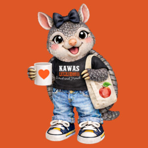 Kawas Armadillo Mascot 03-006 - Youth Cooling Performance Short Sleeve Tee Design