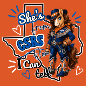 She's from CSBS I Can Tell 05A-105 - Adult Cooling Performance Short Sleeve Tee Design