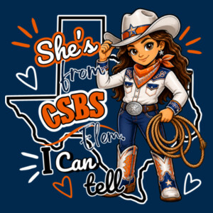 She's from CSBS I Can Tell 05A-106 - Adult Cooling Performance Long Sleeve Tee Design