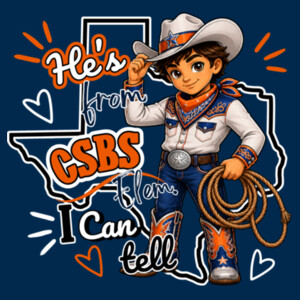 He's from CSBS I Can Tell 05A-107 - Adult Cooling Performance Short Sleeve Tee Design