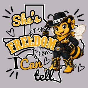 She's From Freedom 05A-605 - Adult Cooling Performance Long Sleeve Tee Design