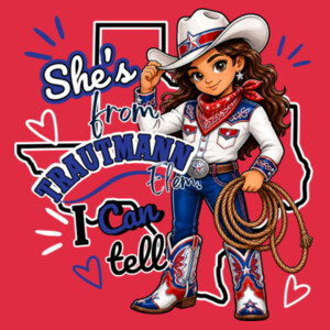 She's From Trautmann Elem. I Can Tell 05A-904 - Adult Softstyle ® T Shirt Design