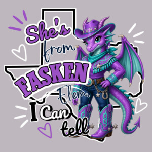 She's From Fasken Elem. I Can Tell 05B-300 - Youth Cooling Performance Short Sleeve Tee Design