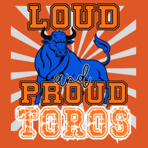 Loud and Proud Toros 05A-010 - Youth Cooling Performance Short Sleeve Tee Design