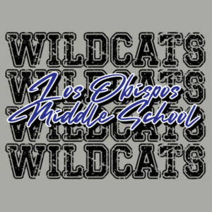 Los Obispos Middle School Wildcats 4X Black 06A-905 - Heavy Blend Crewneck Sweatshirt Design