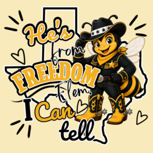 He's from Freedom, I Can Tell 06A-607 - Adult Cooling Performance Long Sleeve Tee Design