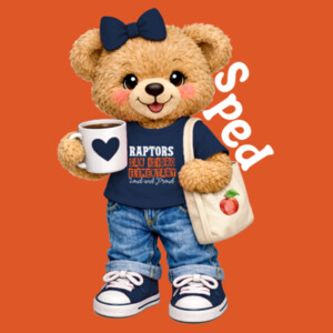 Bear Mascot SPED Teacher 05D-010 - Adult Cooling Performance Long Sleeve Tee Design
