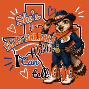 She's From Elias Herrera Middle School I Can Tell 06A-500 - Youth Cooling Performance Short Sleeve Tee Design