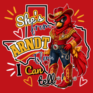 She's From Arndt Elementary I Can Tell 05A-702 - Adult Cooling Performance Long Sleeve Tee Design
