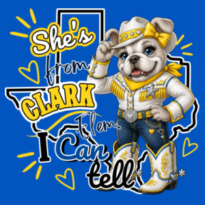 She's From Clark Elementary I Can Tell 05B-000 - Youth Cooling Performance Short Sleeve Tee Design