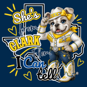 She's From Clark Elementary I Can Tell 05B-000 - Adult Cooling Performance Long Sleeve Tee Design