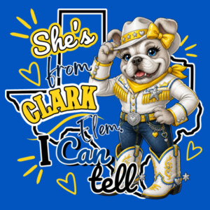 She's From Clark Elementary I Can Tell 05B-000 - Adult Cooling Performance Short Sleeve Tee Design