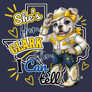 She's From Clark Elementary I Can Tell 05B-000 - Heavy Blend Crewneck Sweatshirt Design