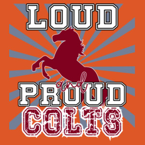 Loud and Proud Colts (Maroon) 05B-104 - Adult Cooling Performance Short Sleeve Tee Design
