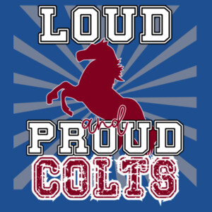 Loud and Proud Colts (Maroon) 05B-104 - Adult Softstyle ® T Shirt Design