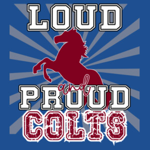 Loud and Proud Colts (Maroon) 05B-104 - Heavy Blend Crewneck Sweatshirt Design