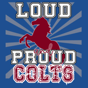 Loud and Proud Colts (Maroon) 05B-104 - Youth Heavy Cotton 100% Cotton T Shirt Design