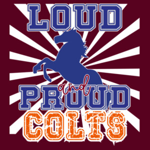 Loud and Proud Colts (Blue & Orange) 05B-105 - Youth Cooling Performance Short Sleeve Tee Design