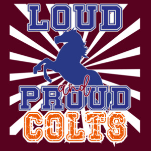 Loud and Proud Colts (Blue & Orange) 05B-105 - Adult Cooling Performance Long Sleeve Tee Design