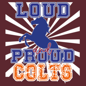 Loud and Proud Colts (Blue & Orange) 05B-105 - Heavy Blend Crewneck Sweatshirt Design