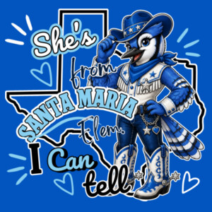 She's From Santa Maria I Can Tell 03-702 - Youth Cooling Performance Short Sleeve Tee Design