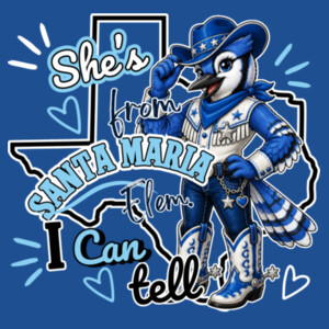 She's From Santa Maria I Can Tell 03-702 - Heavy Blend Crewneck Sweatshirt Design