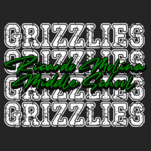 Ricardo Molina Middle School Grizzlies Repeat Typography 07A-504 - Adult Cooling Performance Long Sleeve Tee Design