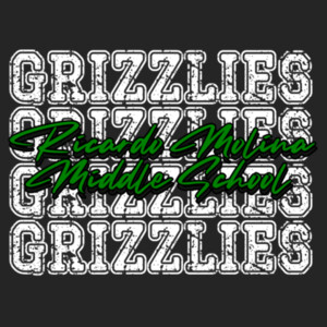 Ricardo Molina Middle School Grizzlies Repeat Typography 07A-504 - Adult Cooling Performance Short Sleeve Tee Design